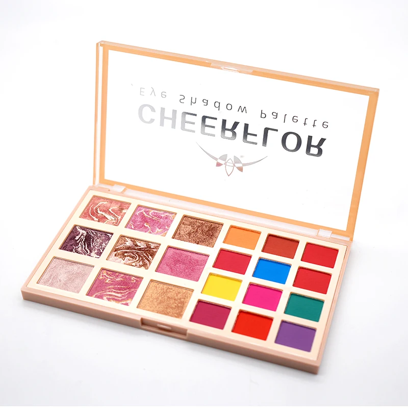 Offer OEM&ODM Brighten Pigment Shiny Eye Shadow Palette High Quality Plastic Pack Bright Pink Romantic Shine Eyeshadow Palette