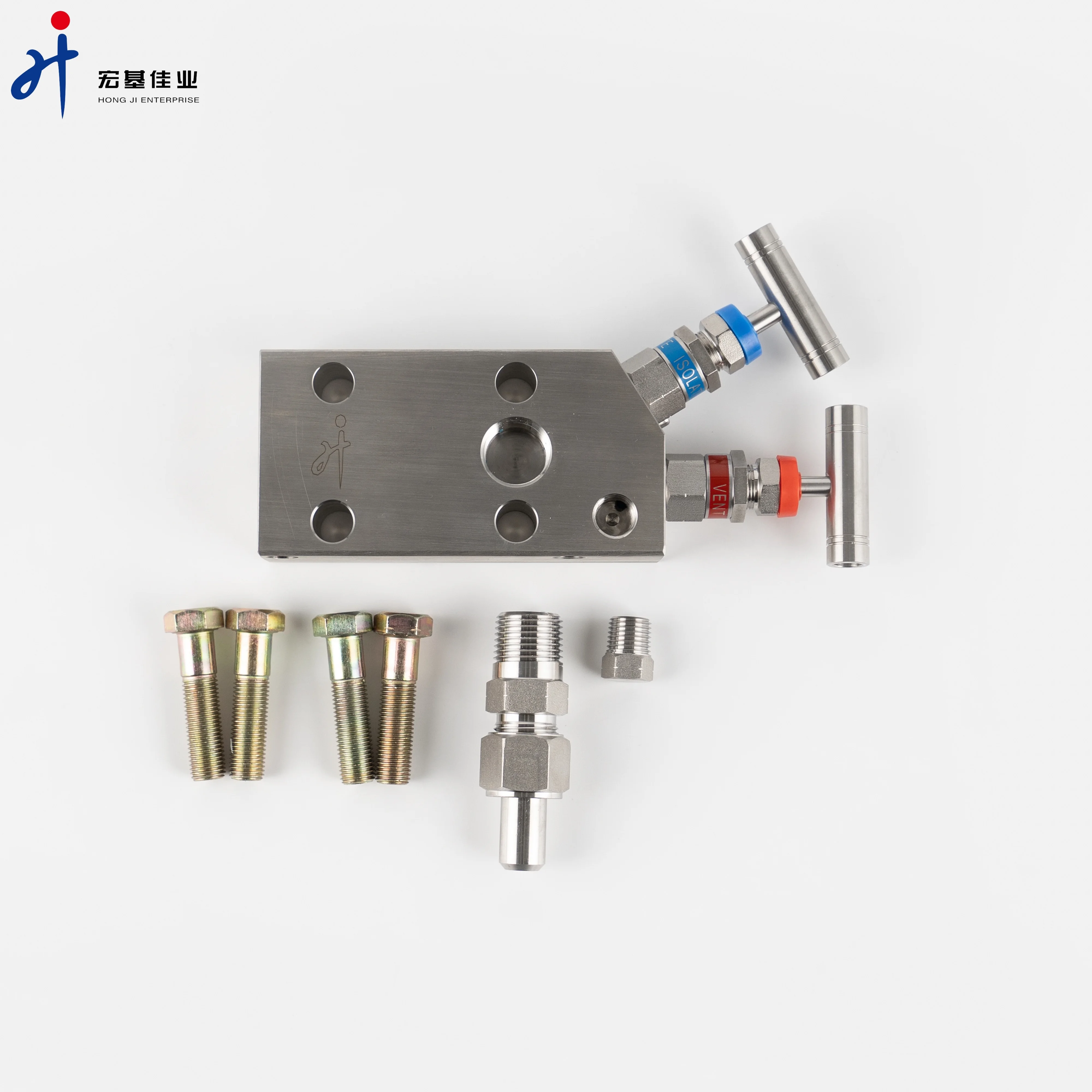 Inline Type High Pressure Coplanar 2 Valve Manifolds Flange Connect SS316 ss316 2-valve Manifold