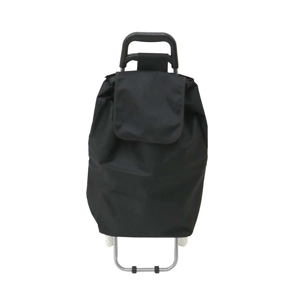 2 Wheel Foldable Shopping Bags Custom Shopping Trolley Bags Black Trolley Shopping Bags