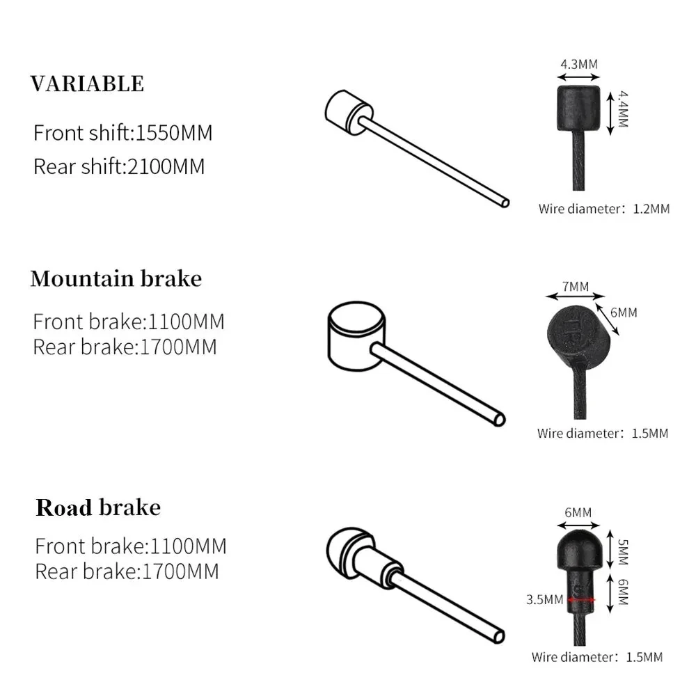 Велосипедные аксессуары для переднего и заднего велосипеда с покрытием из ПТФЭ скоростной кабель переключения передач линейный тормоз Внутренний провод