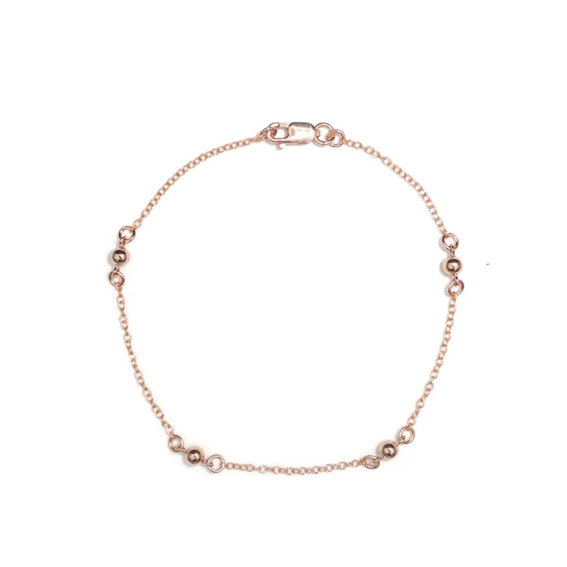 Gemnel Quatro Circle Ball Gold Plated 925 Sterling Silver Chain Bracelet For Women