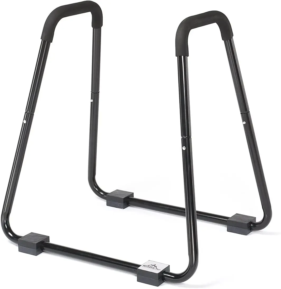 IUNNDS Black Mountain 3000-Pound Rated Dip Station Heavy Duty Steel Pull-Up Bar and Parallel Bars for Home Use Body Exercise
