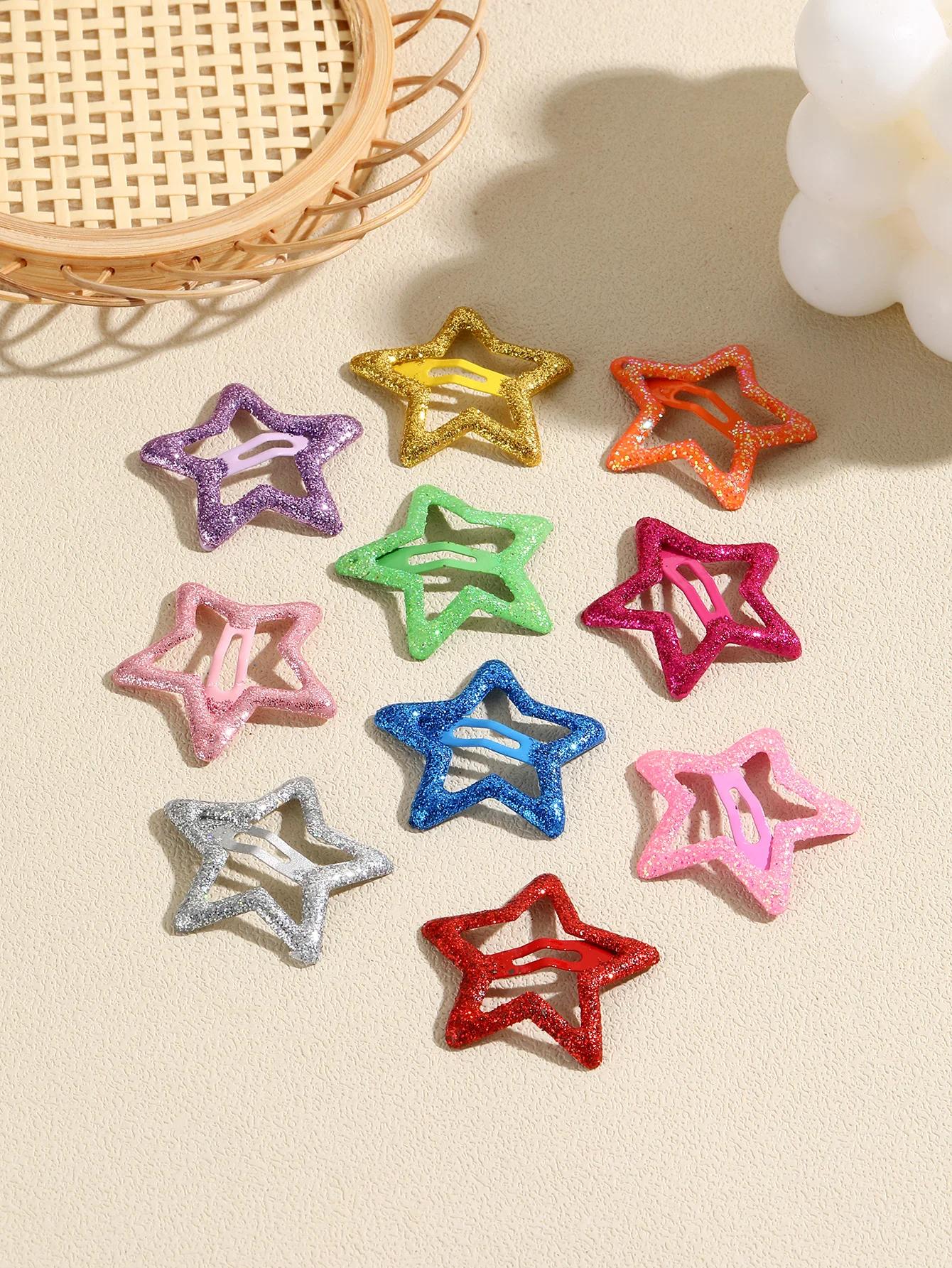2023 hot Sales  Colorful Starfish Shape  Glittering And Beautiful Hairpin Pins Cute Clips Hair Accessories Kids For Wholesales