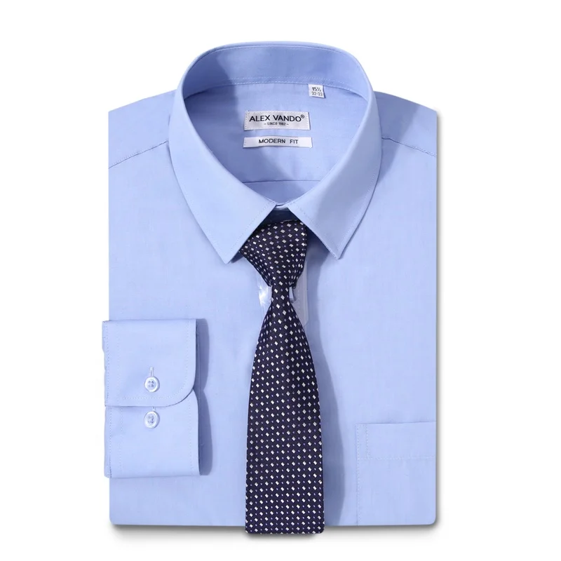 OEM мужские высокого качества хлопковые голубые рубашки с длинным рукавом