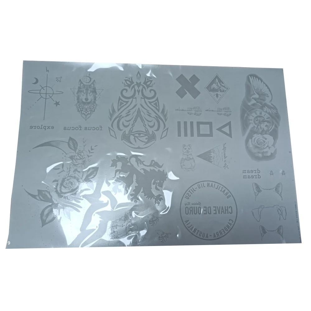 Custom Print A3 Size Semi-permanent Ink tattoo Jaguar-Juice tattoo Gardenia Genipin Tattoo Sticker Last 2 weeks