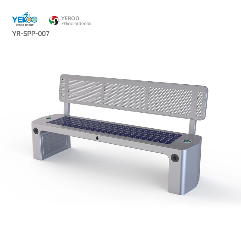 Высокое Качество уличная Беспроводная зарядка солнечная батарея скамейка умная мебель для парка