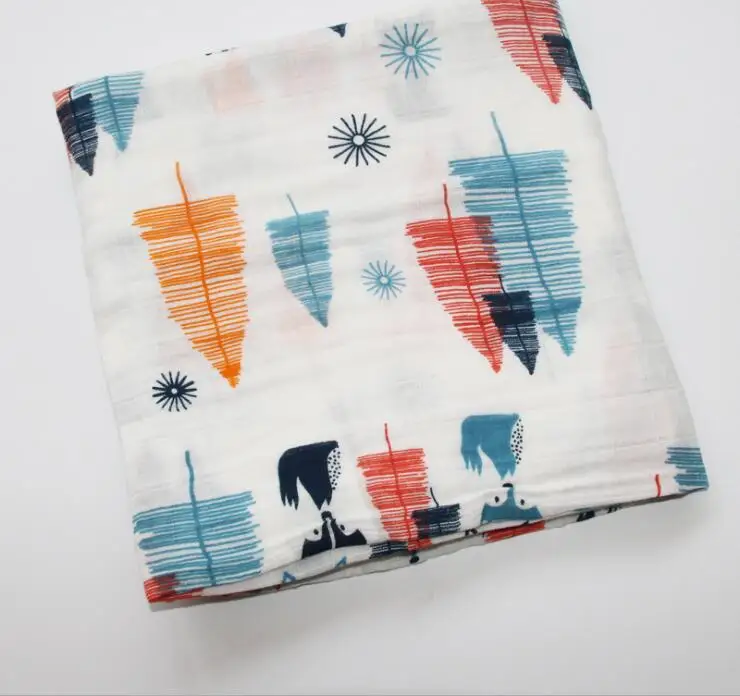 Wholesale Custom Printed Super Soft 2/4/6 Layers 100% Organic Cotton Bamboo Newborns Wrap Set Baby Muslin Swaddle Blanket