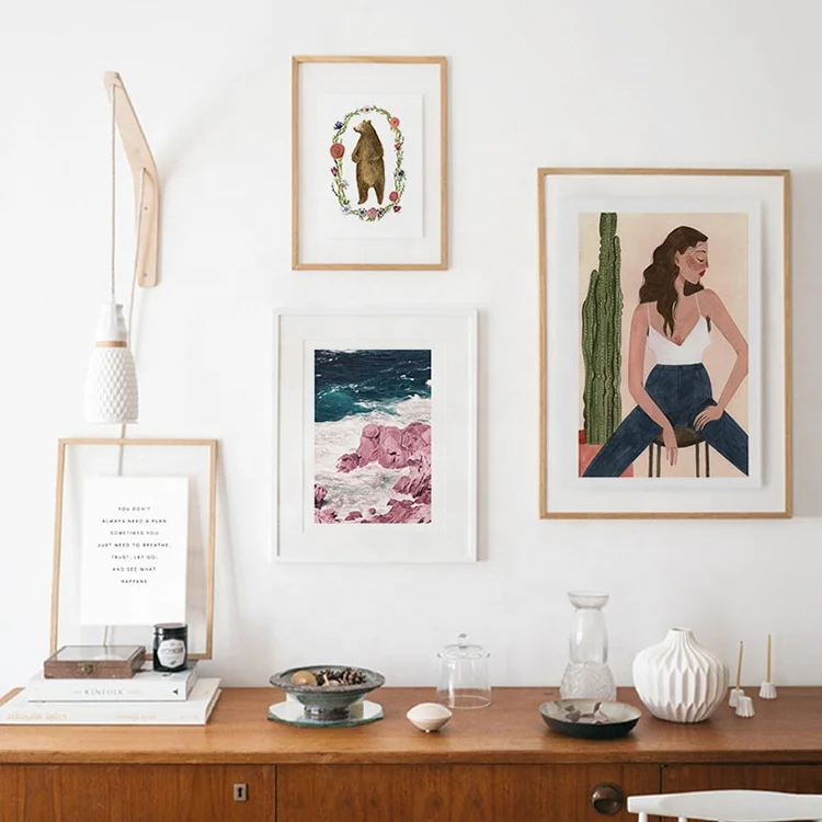 Floating Double Sided Glass Picture Acrylic Wall Art Pressed Flower Wood Hanging Wooden Photo Frames