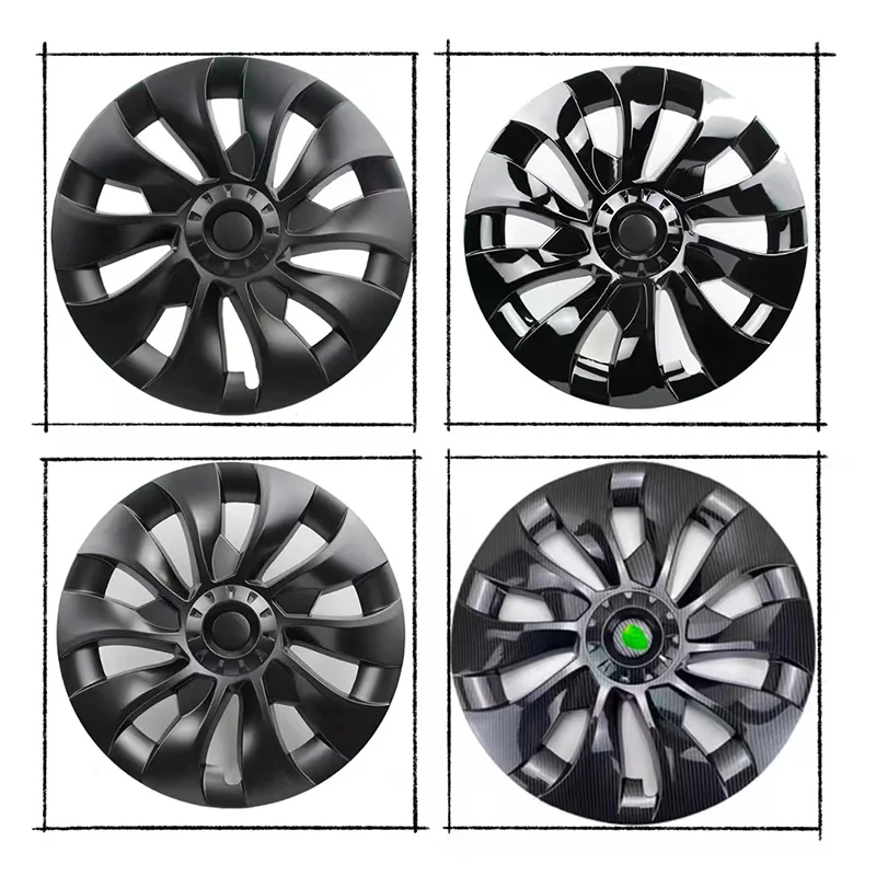Accessories Decoration Performance for Tesla Model 3 18 inch New style carbon fiber Wheel Center Hub Cap front splitters