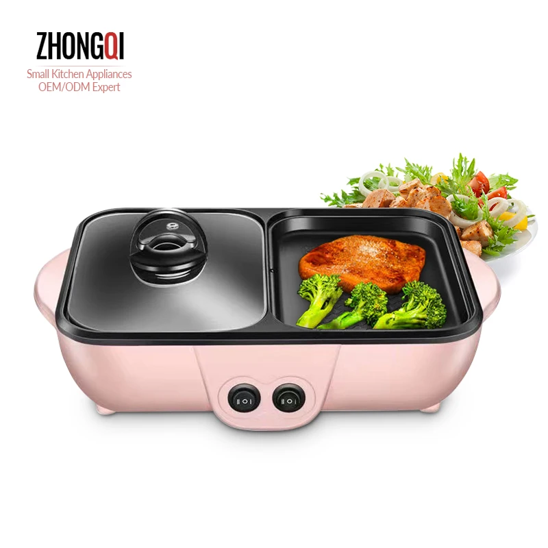 Net Celebrity Student Dormitory Electric Heating Pot / Multi-function Cooking Shabu-roasting 110v Korean Mini Pink Pot/