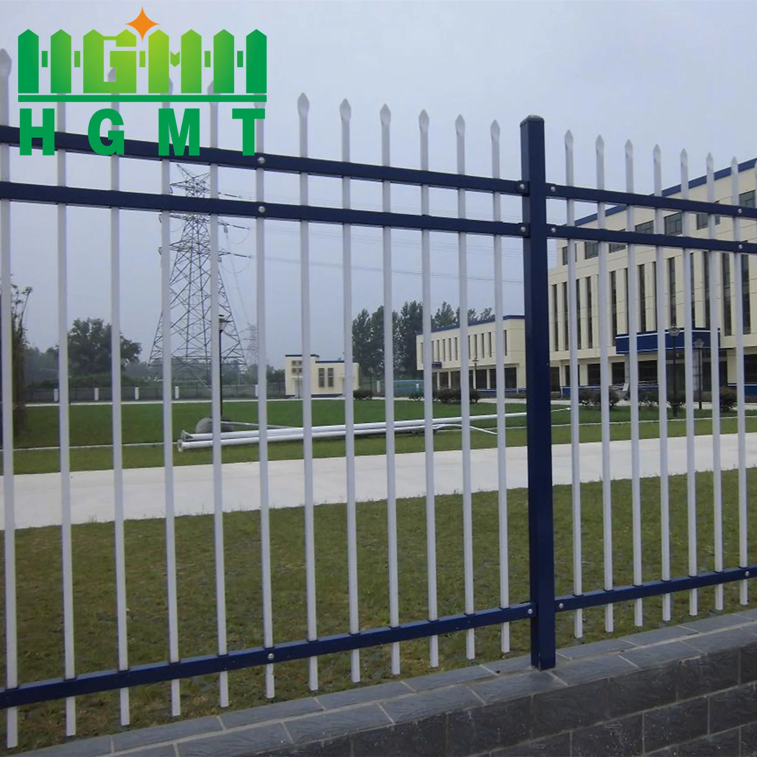 High Quality Black Ornamental Wrought Iron Square Tube Designs Horizontal Flat Top Privacy Tubular Steel Fence
