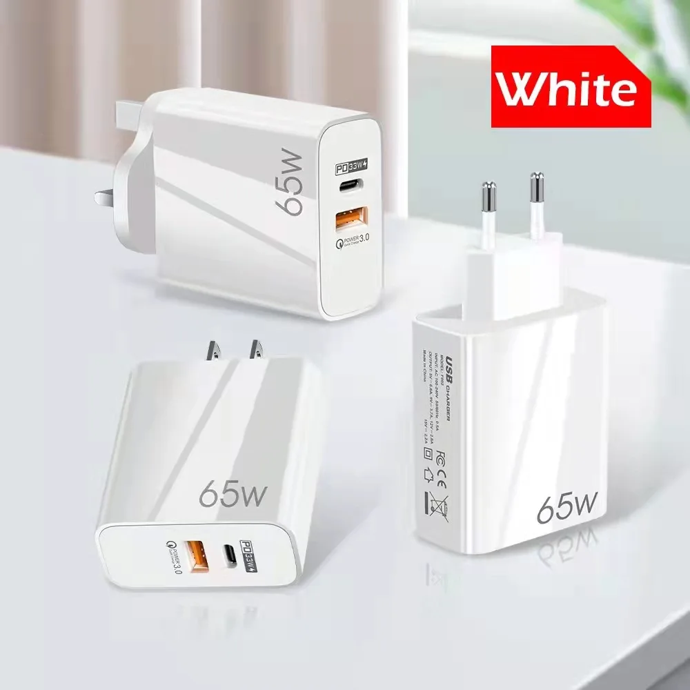 Wholesale Price 65W Quick Gan Charge Type-C PD USB Charger Adapter QC3.0 Fast Power Charger