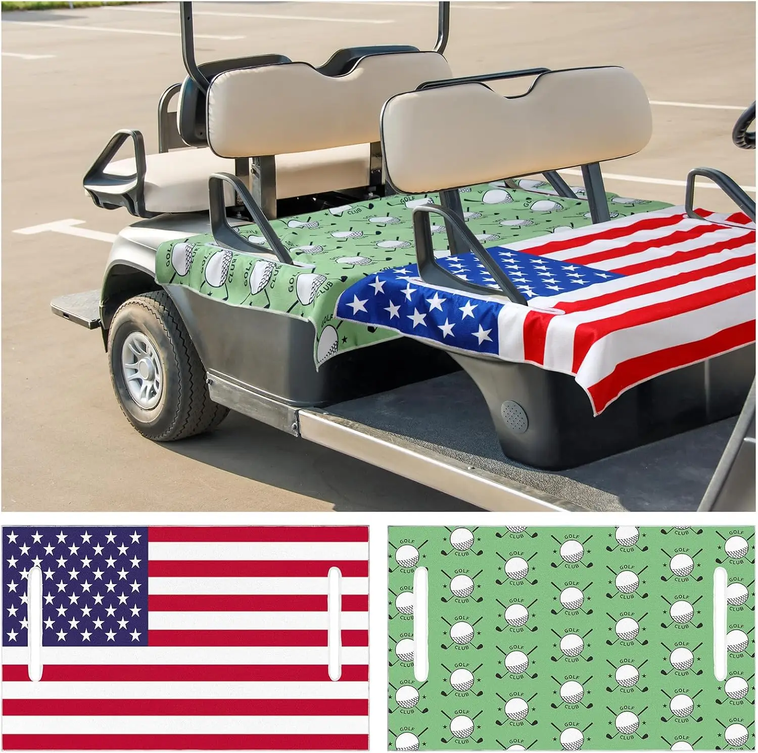Hot selling Golf accessories cart seat cover towel quick drying printed golf carts towel seat cover