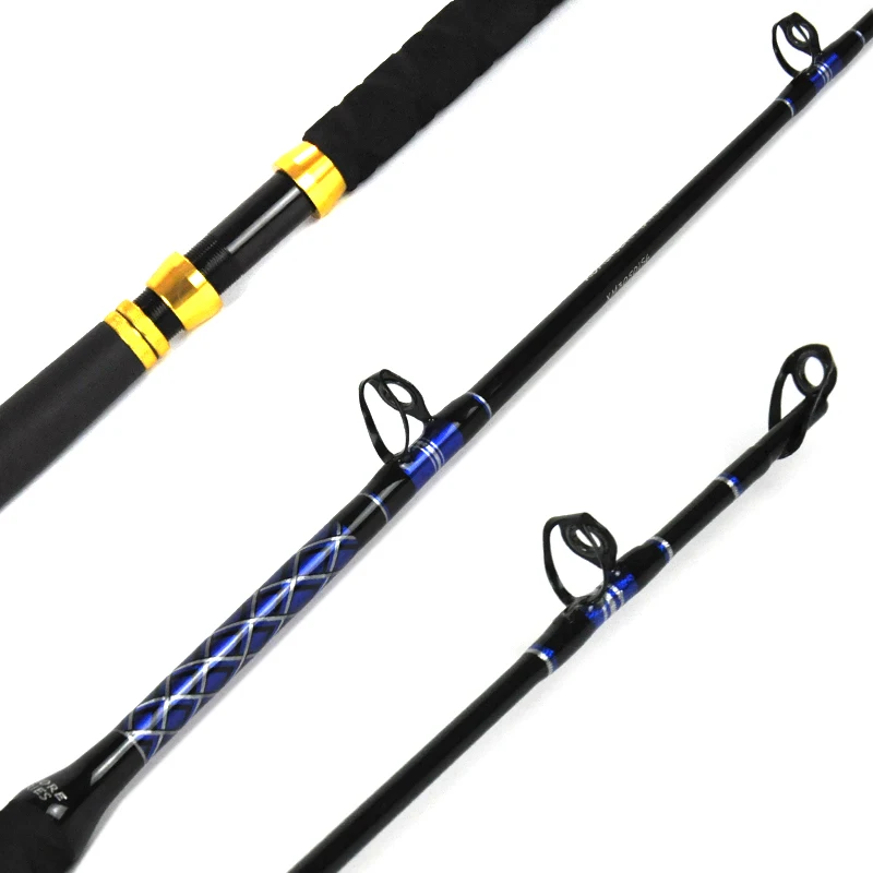  2021 FRP fishing trolling nylon butt 50-80LBS rod strong power double roller guides game 50kgs 1.65m