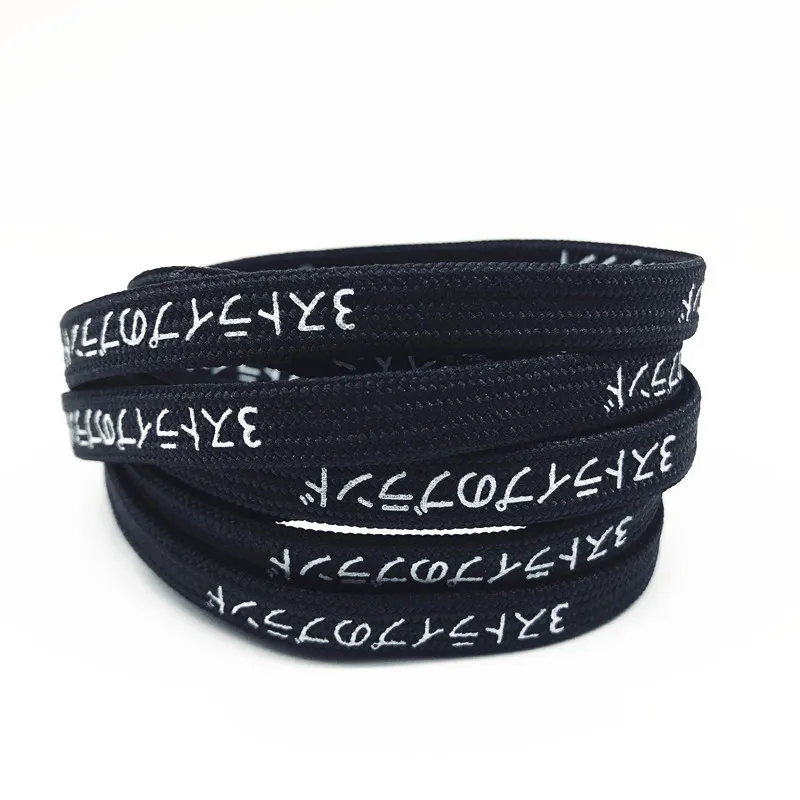 Yrunfeety New Printed Shoe Laces Japanese Katakana Shoelaces Fashion 7MM Printing Shoe Laces for NMD Sneakers 15 Colors