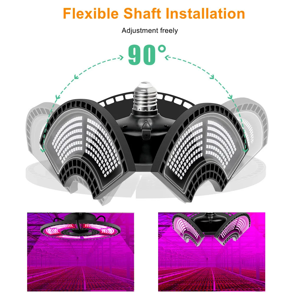 CRETIVITY UFO Foldable Top 2021 hydroponic Epistar 2835 SMD E26 E27 100W 200W 300W 400w plant full spectrum led grow light