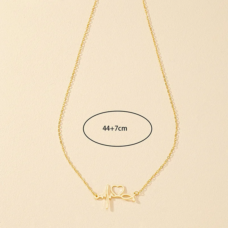 Hot Selling Fashion stainless steel stethoscope heart ECG doctor nurse medical necklace Jewelry
