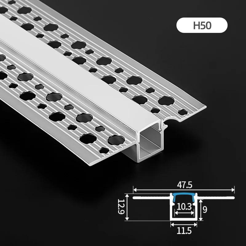 H50  Hot Sale Recessed Plaster Ceiling Led Channel Extrusion Drywall Led Aluminum Profile For LED Strip