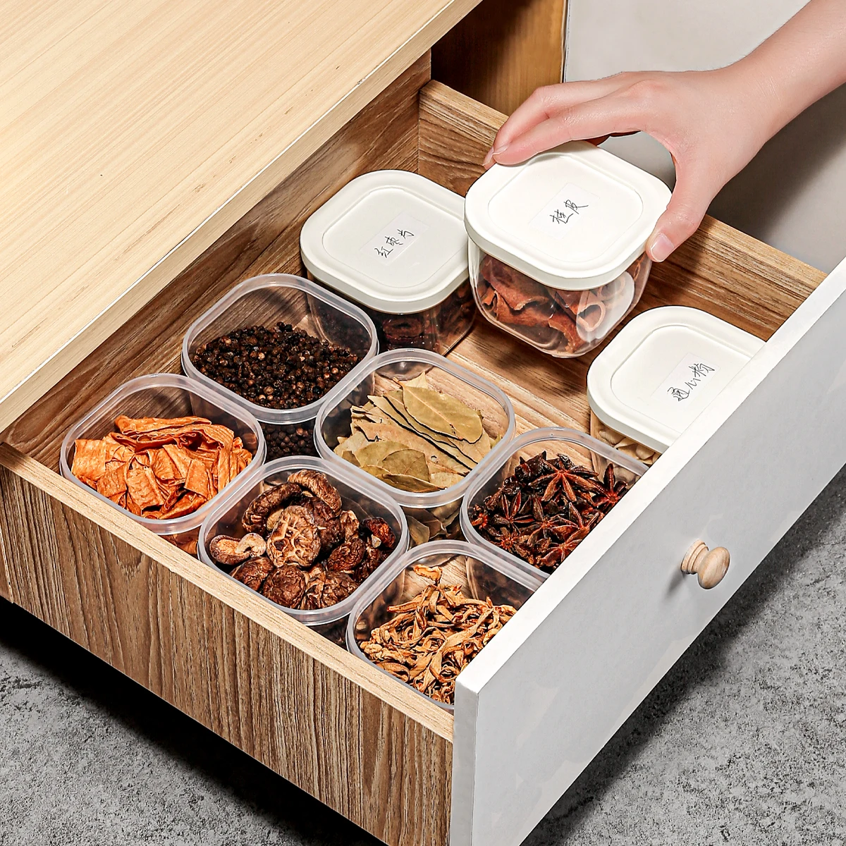 Wholesale OEM Airtight Food Container Plastic Clear Tall Dry Food Storage Stackable Plastic Container