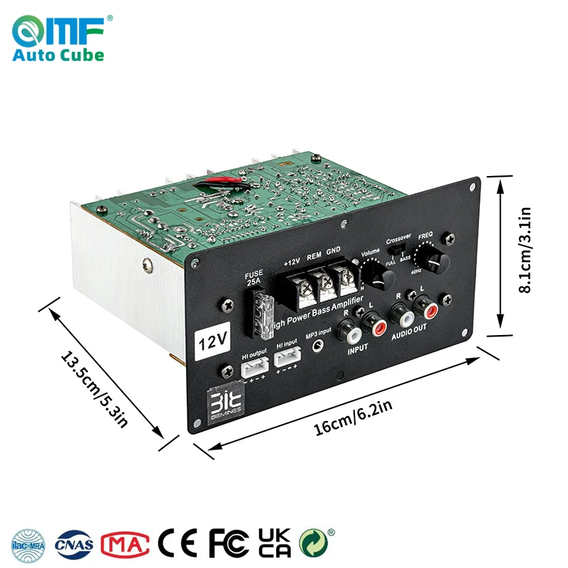 QMF-PA-50A Customisable 12v 24v 220V Digital Stereo Amplifier Board Subwoofer Amplifiers Board