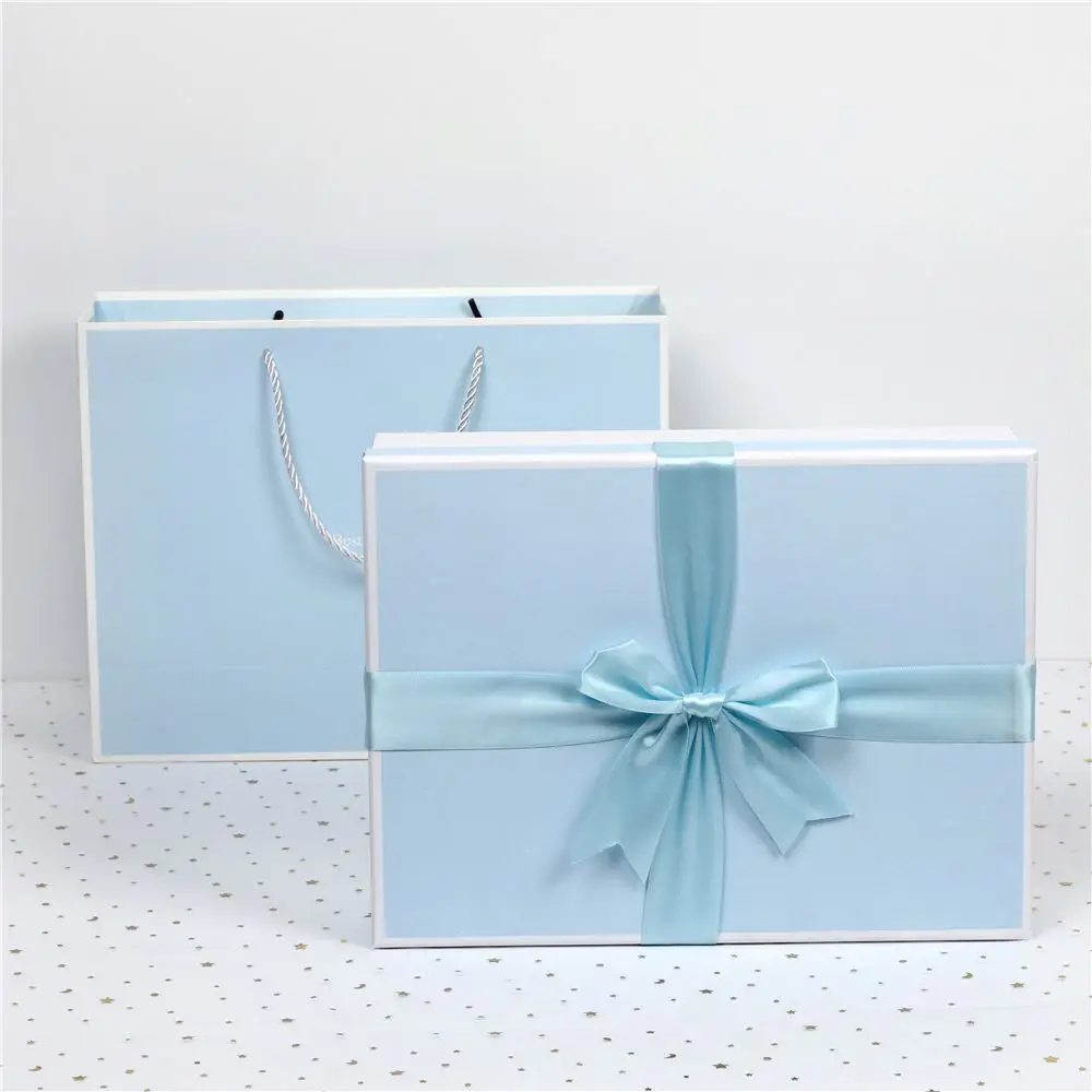 Christmas bow ribbon birthday gift box Underwear silk scarf wrapped gift box hand gift box