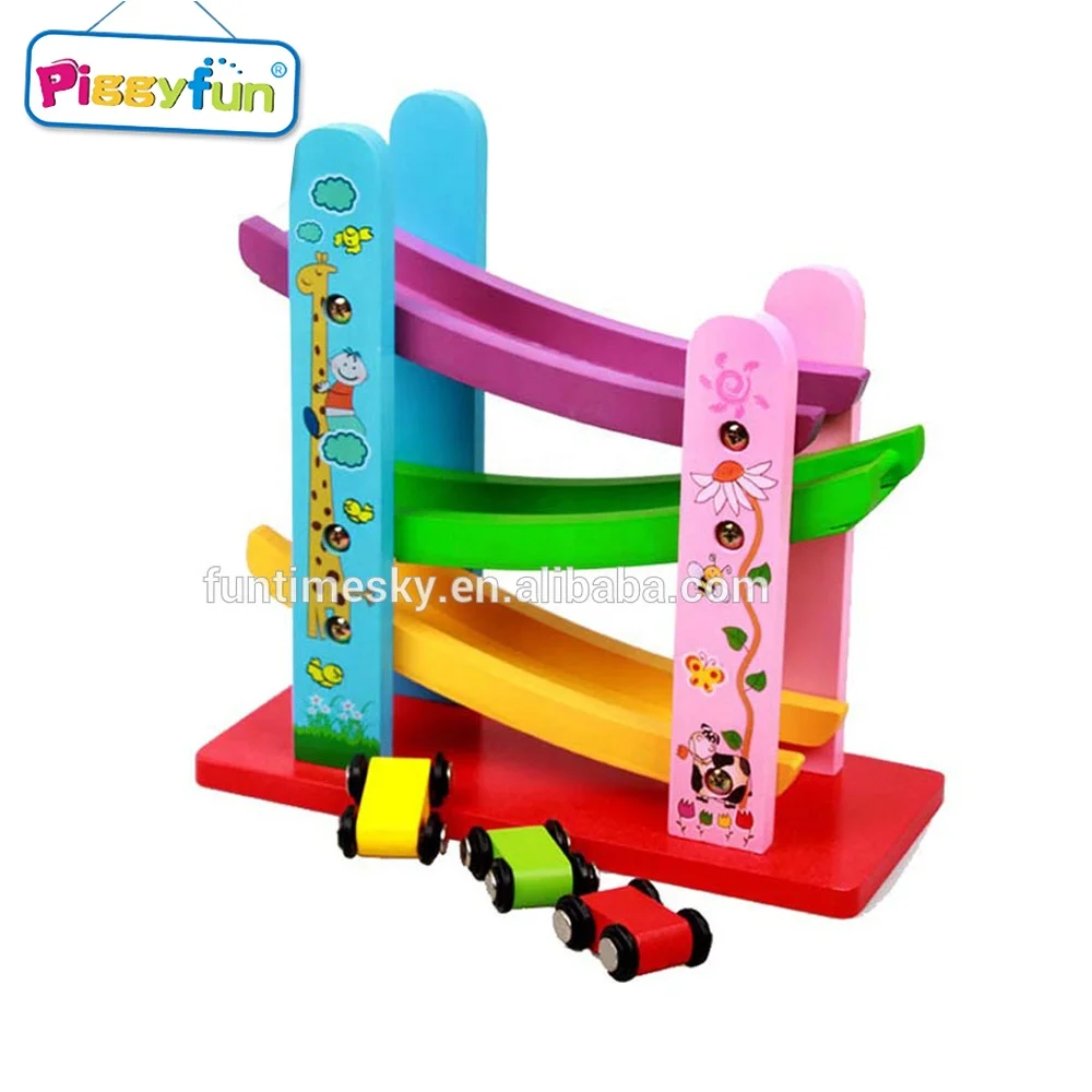 2021 High Quality Small Wooden Toy Car Assembly Kit Toys With Ramp Track For Kid Learn AT11955