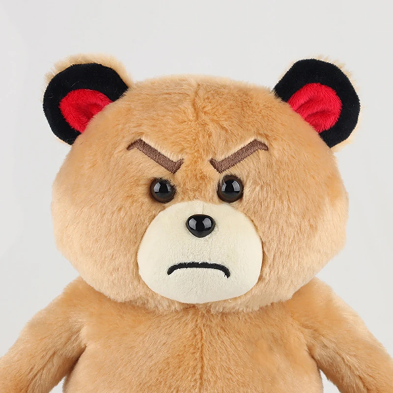 Custom sing and song plush toy teddy bear angry bear toys with black shorts