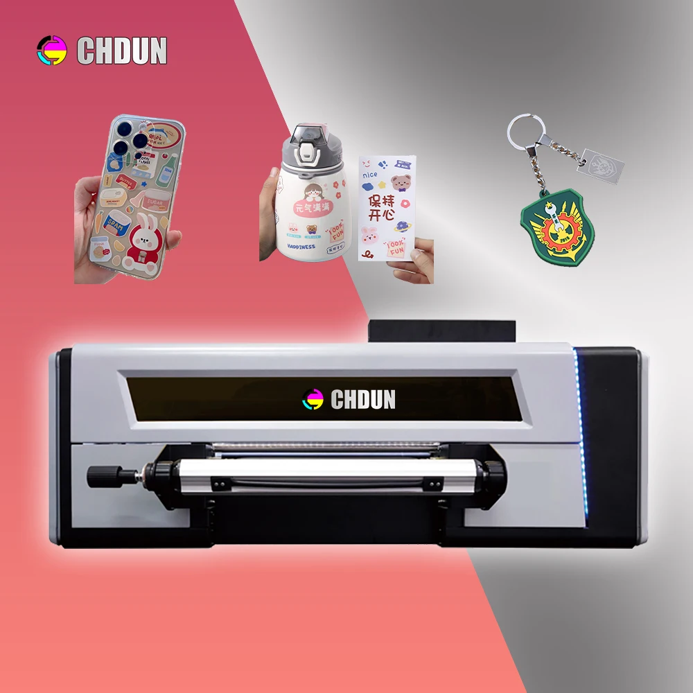 Gold foiling label printing A2 uv dtf printer with laminator roll to roll uv dtf printer with 4 heads