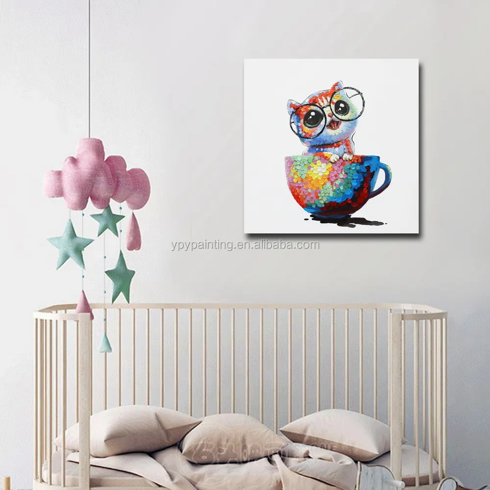 Абстрактная живопись животных стене висит для украшения детской спальни