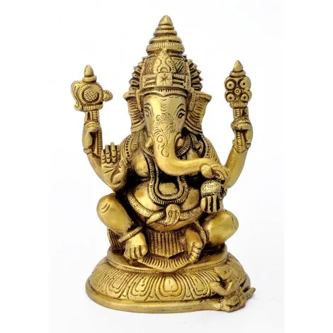 E-coffriendly сделанный домашний fengshui Декор медитация из смолы ремесла индийская статуя Будды Ганеш