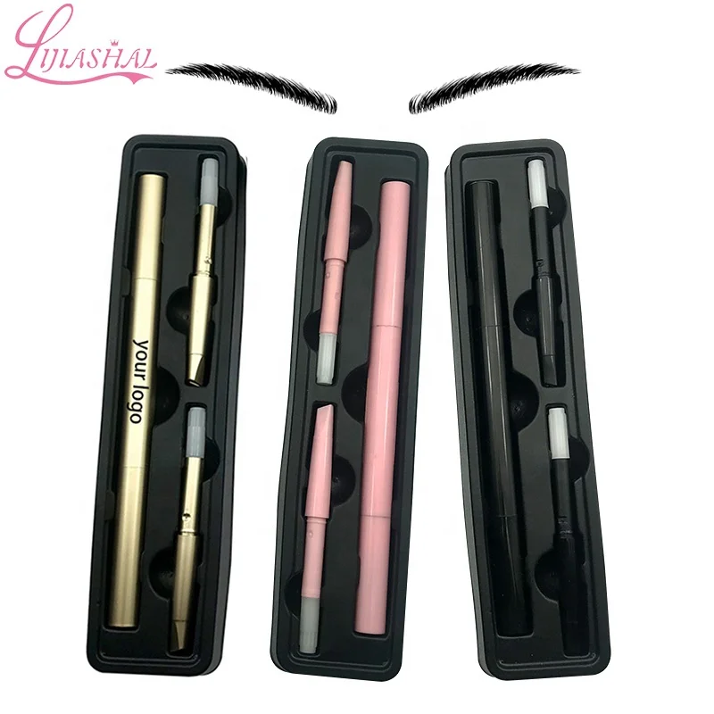 2024 refillable eyebrow pencil set waterproof twist up eyebrow pencil brow line  with low MOQ