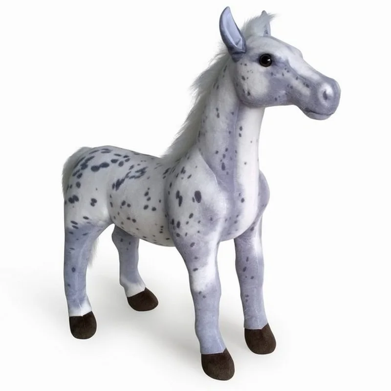 hot selling realistic stuffed brown horse plush toy lifelike plush standing brown horse stuffed animal toy