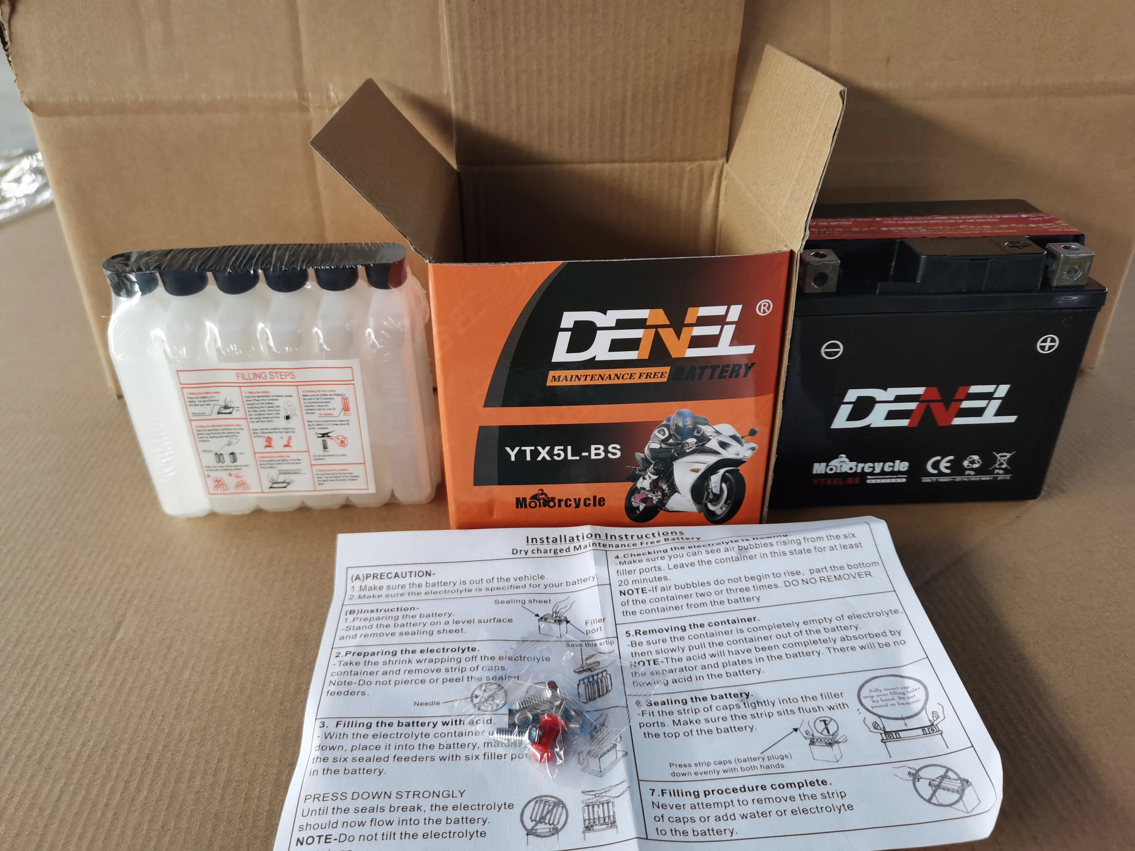 DENEL Motor Battery Plates Positive Plate And Negative Plate YTX5L-BS Bateria de moto