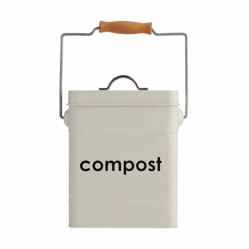 Indoor Garbage Kitchen Recycle Cabinet Vintage Kitchen Worktop Compost Waste Bin with Swing Handle