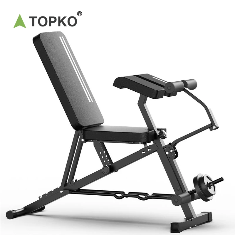 TOPKO gym equipment fitness adjustable bench folding commercial dumbbell weightslifting training bench for most people