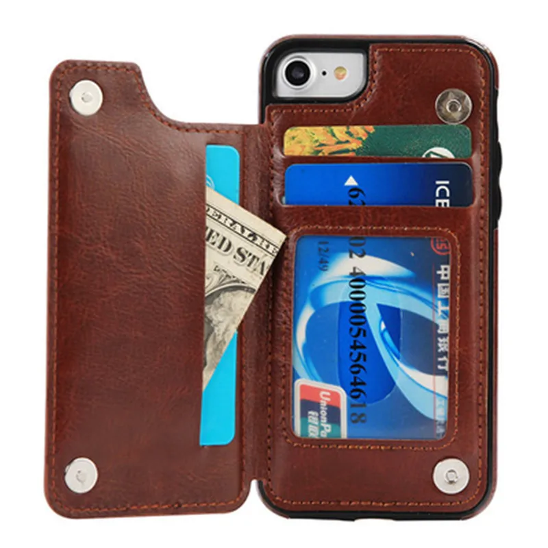 
For iPhone 12 XS MAX XR X 8 7 Wallet Leather Phone Case Card Slots Slim Multi-functional Folio Stand Shockproof For S10 Plus 