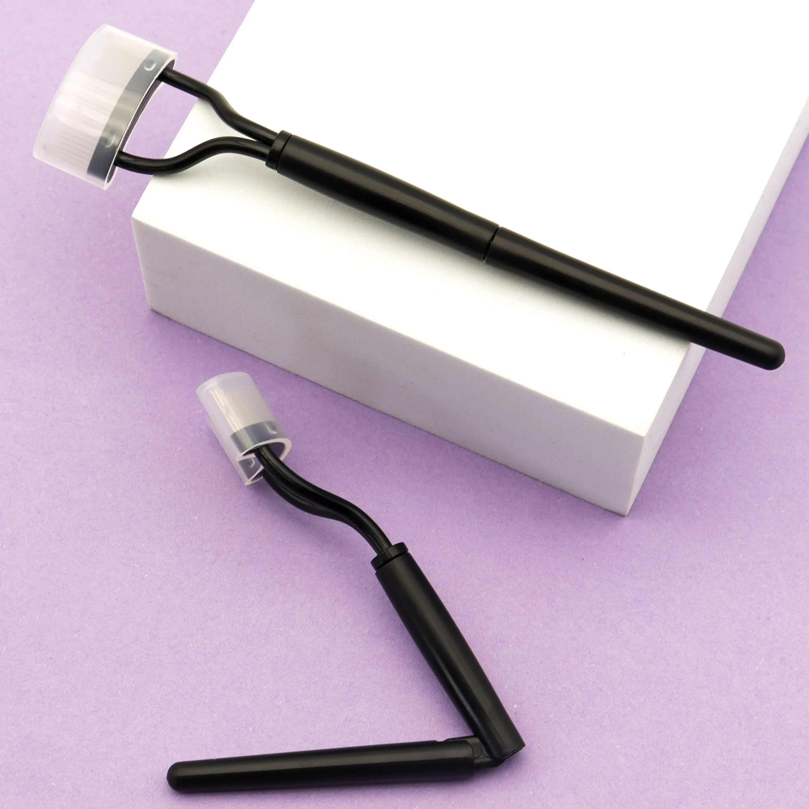 Private Logo Eyelash Comb Curler Eyelashes Separator Makeup Tool Mascara Applicator Foldable Eyelash Brush