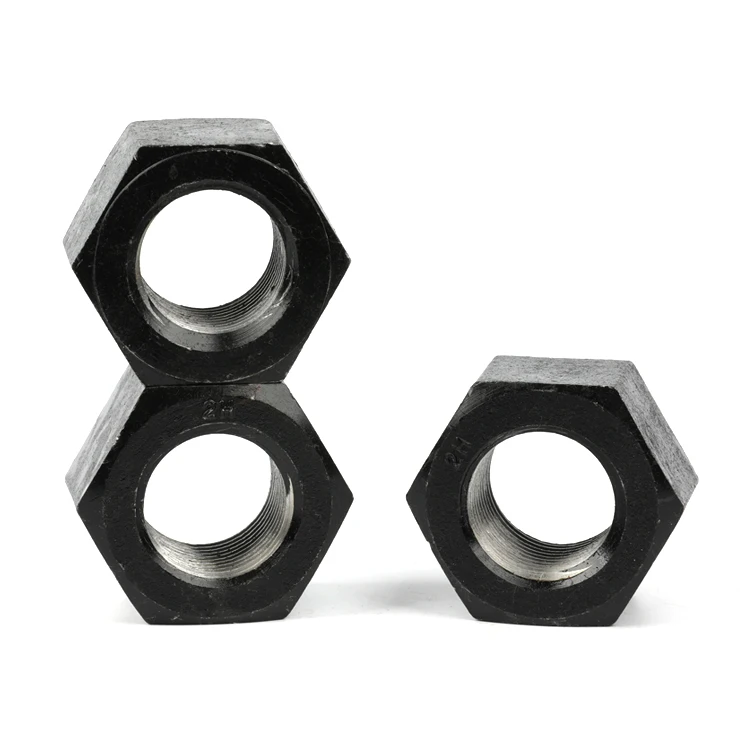 Custom high strength precision made zinc plated galvanized carbon steel black Heavy Hex Structural Nut ASTM A194 Grade 2H