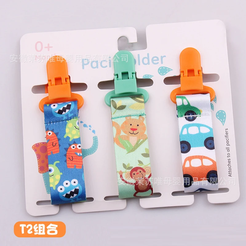 Baby Pacifier Clip Set Pacifier Chain Dummy Clip Nipple Holder for Baby Cartoon Print Child Pacifier Clips Soother Holder