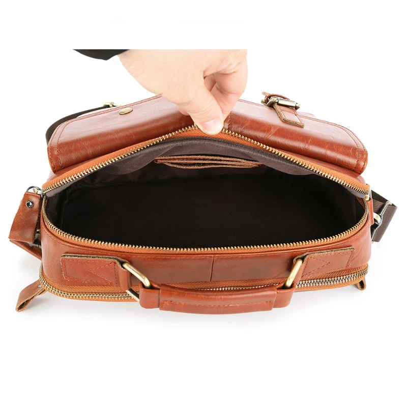 2024 Custom Luxury Genuine Leather Briefcases Bag For Business Men Handbag