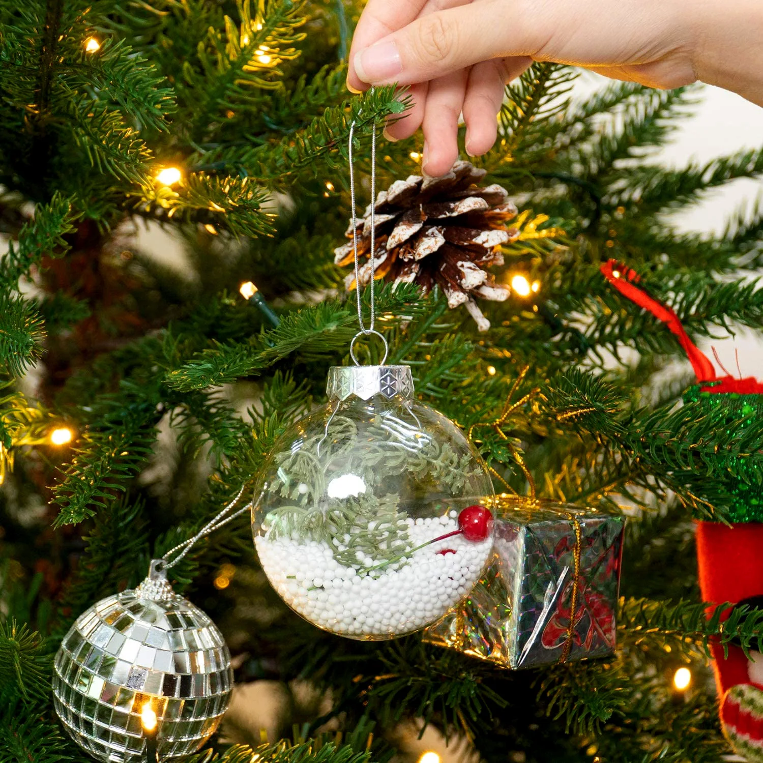 Popular Christmas Metal Embossed Ball Ball Double Christmas Accessories Christmas Ball Cap