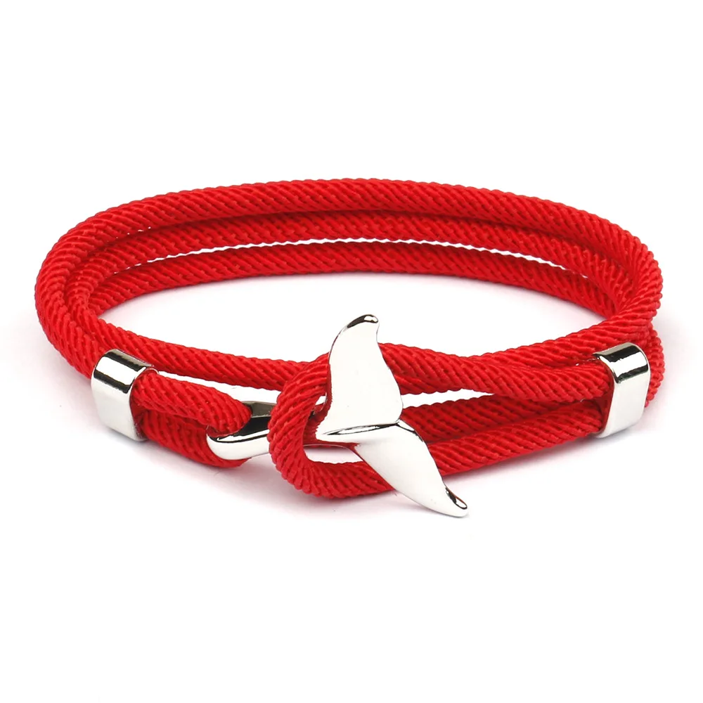 Nylon Red String Marine Collection Anchor Style Tail Lucky Bracelet Adjustable Cord Milan Rope Couple Bracelets Bangles