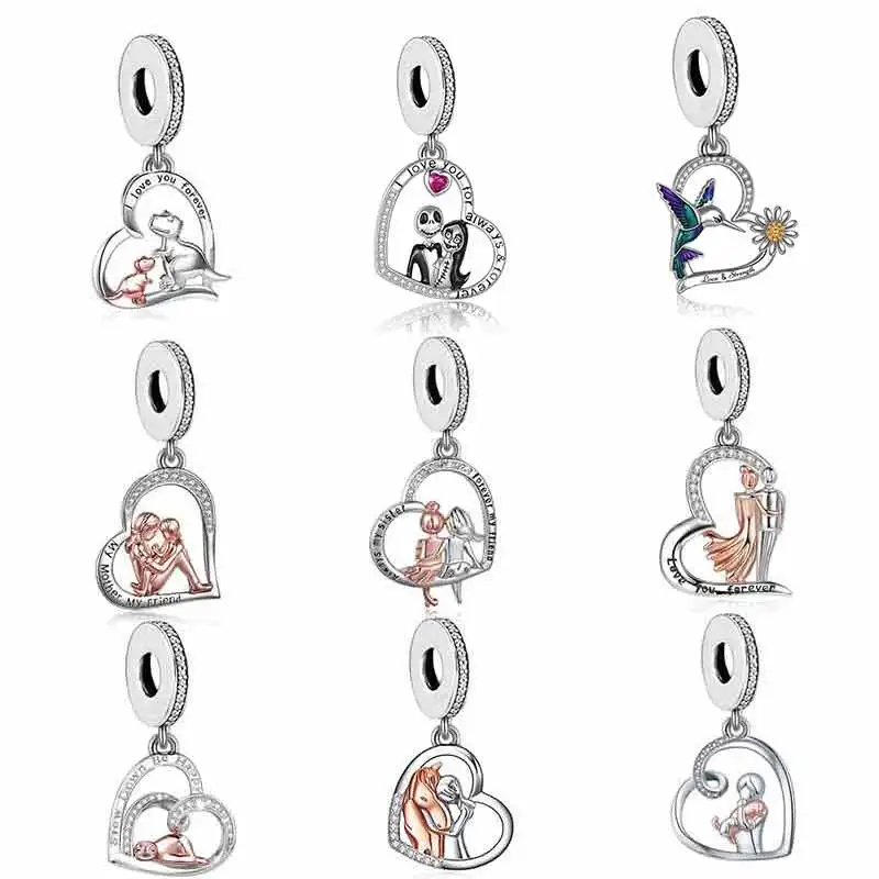 2021 925 стерлингового серебра я люблю тебя всегда сестра друзья навсегда Бусины Подвески для браслетов и ожерелий ювелирных изделий для женщин