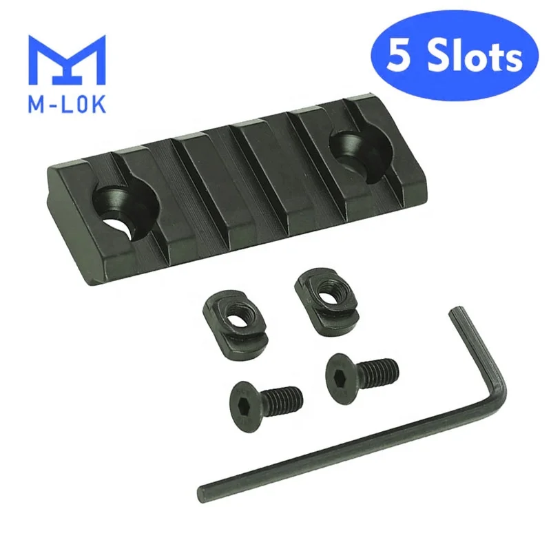 Tactical 5 Slots 20mm M-lok Picatinny Rail for Mlok Handguard AR15 Rifle Scope Mount Base Rail Section Hunting Gun Accessories