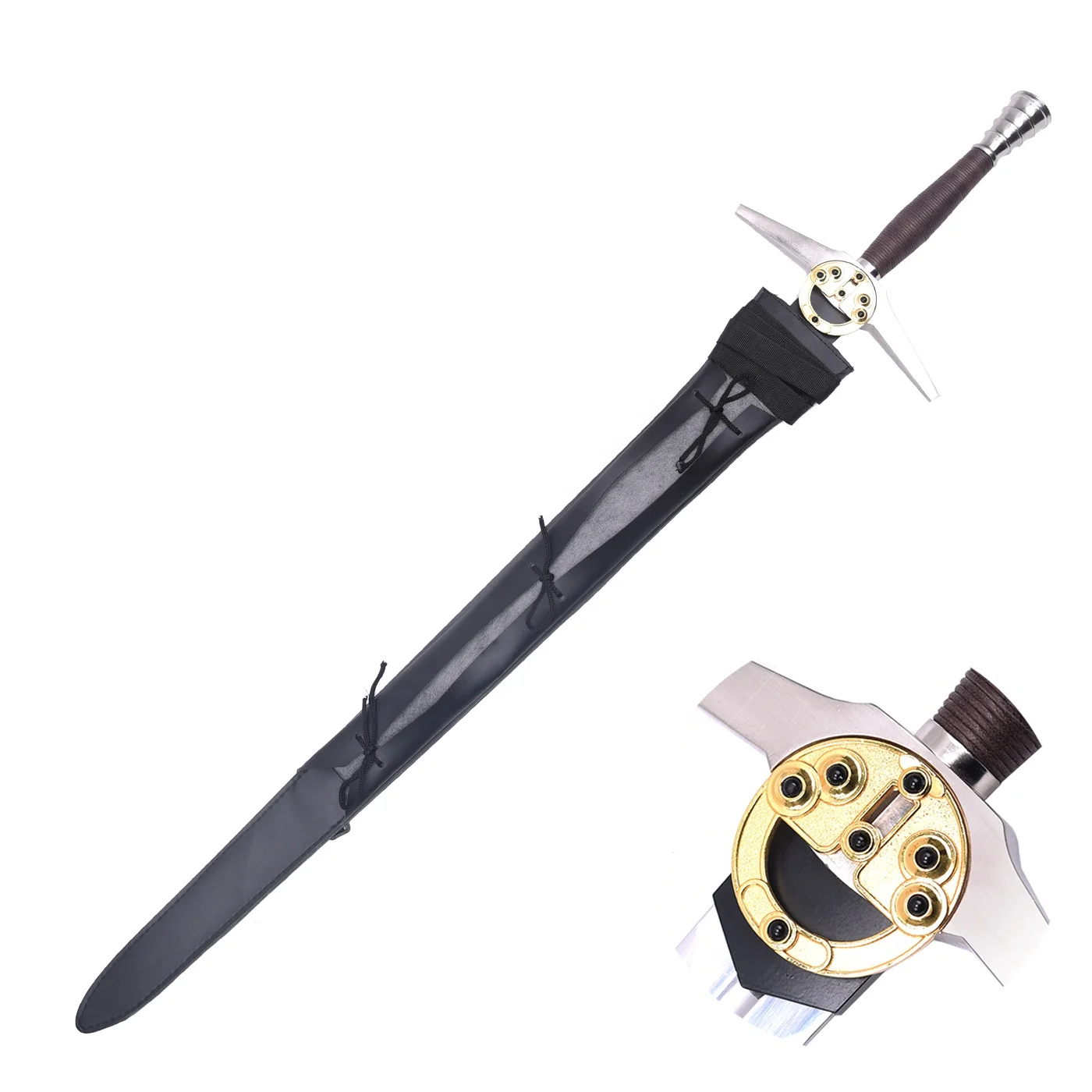 New Version III The Witcher 3 Wild Hunter Geralt of Rivia Western Sword with Leather Sheath for Decoration