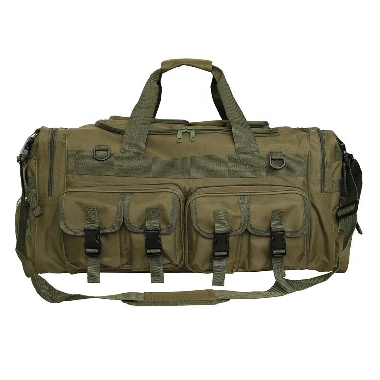 Outdoor waterproof 1000D nylon tactical bag large capacity luggage army green travel bag