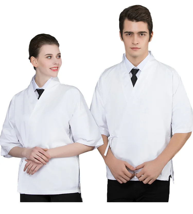 Wholesale Summer Breathable Men and Women Baking Cake Kitchen Overalls Chef Uniforms Short Sleeve Sushi Clothes custom