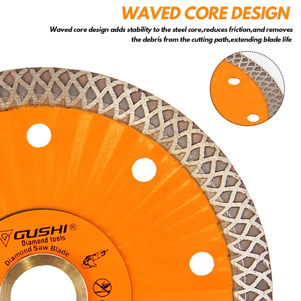 Ultra Thin Continuous Rim Circular Dry Cutting Diamond Disc Saw Blade For Granite