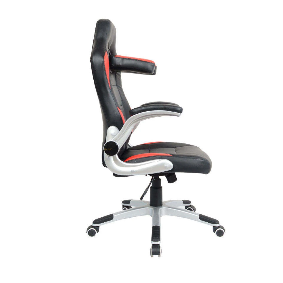 Cheap Racing Chair Black Red Leather Chair Height Adjustable U Pillow Best Office Gaming Chair for Kids Teens Adults Girls Boys