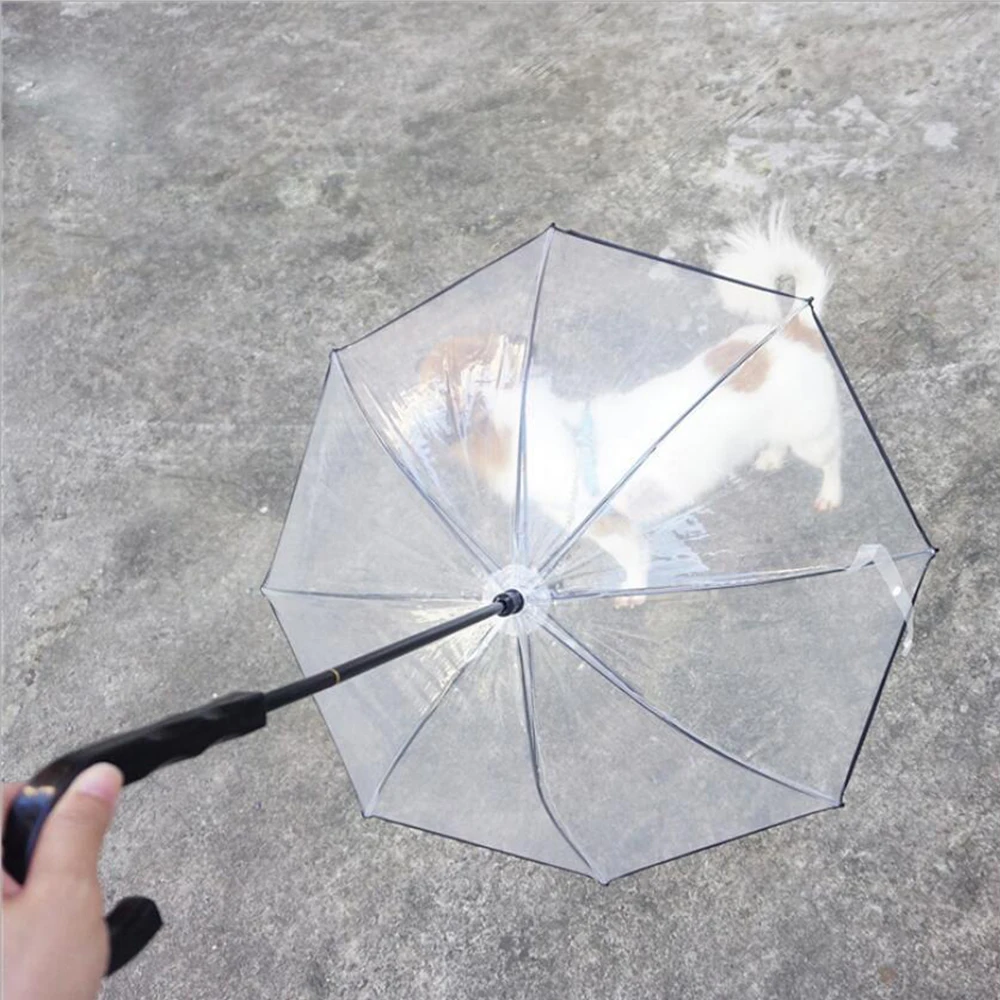 2021 New Product Custom Logo Printing Transparent Pet Umbrella Transparent Umbrella for Dog